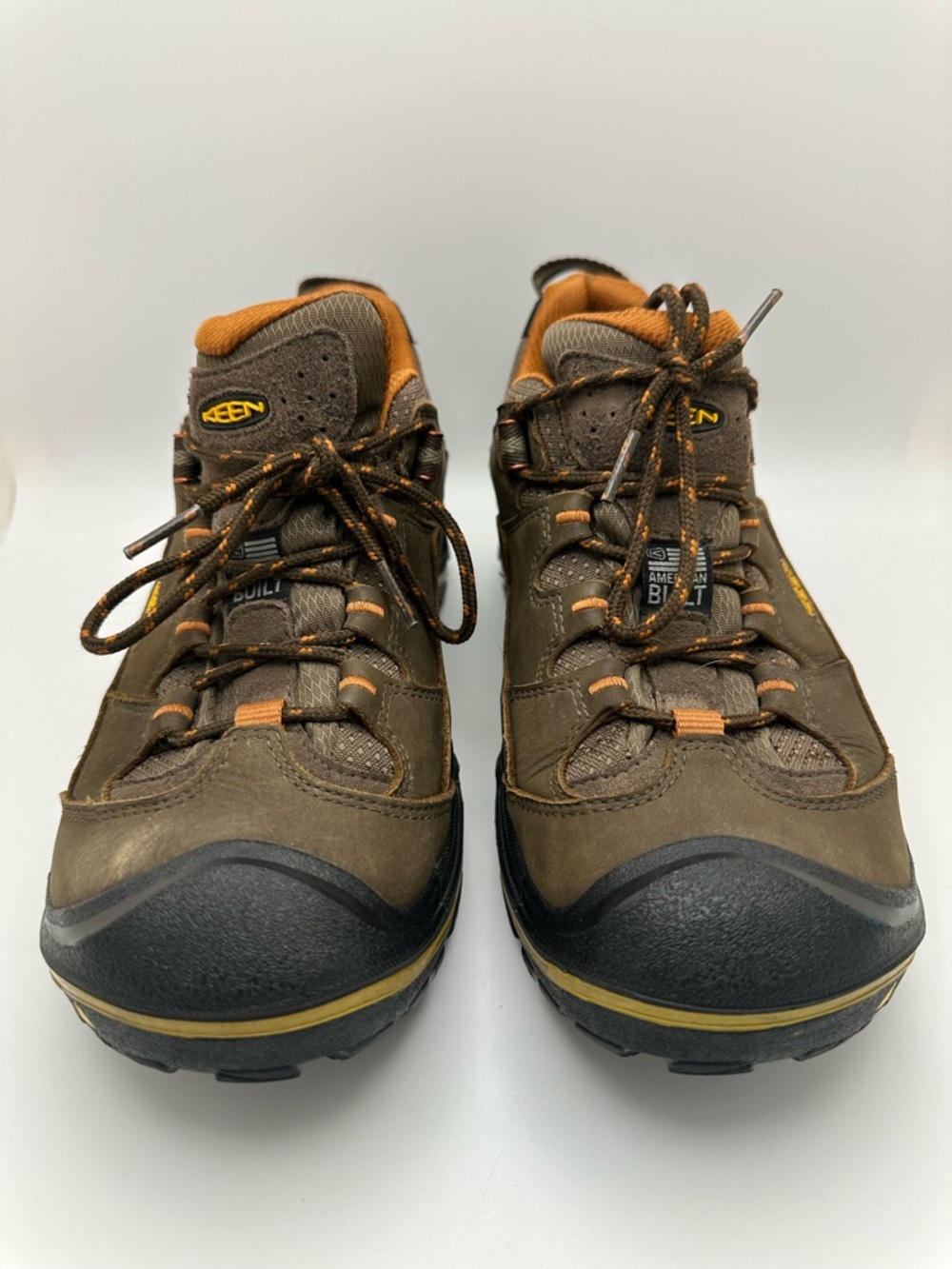 KEEN Men's Brown Orange Waterproof Hiking Shoes American Built Work Sz 10.5 - Picture 4 of 14